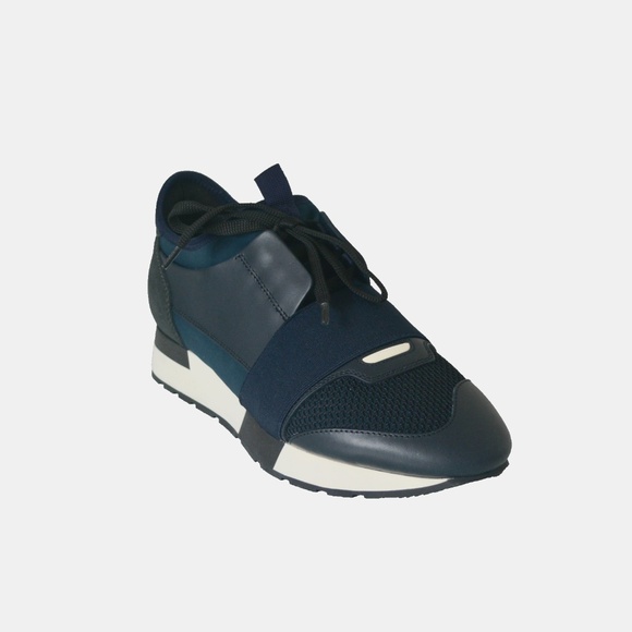 NEW BALENCIAGA WOMENS LEATHER MESH SUEDE RACE RUNNER LOW TOP SNEAKERS - Picture 1 of 9